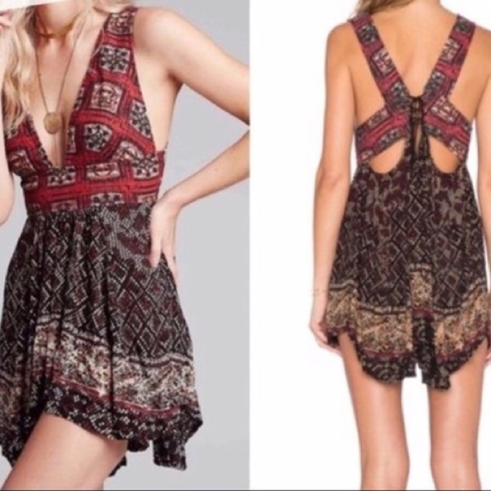 Free People Lace up mini dress Size: S